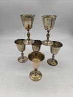 Wijnglas (6) - Verzilverd - Wijn glazen, Antiek en Kunst