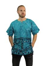 Turquoise Kampala Dashiki Shirt / Dashiki Jurk - Afrikaans s, Ophalen of Verzenden, Nieuw