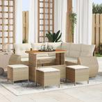 vidaXL Tuin Sofa Set 9 pcs beige en crèmekleurig 110 x 55 x, Verzenden, Nieuw, Rotan