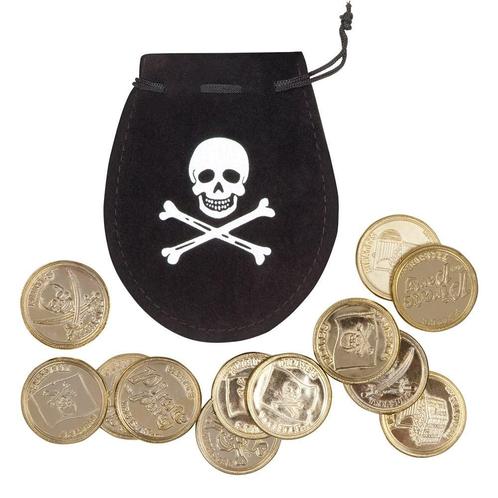 Piraten Muntenzak 12st, Hobby en Vrije tijd, Feestartikelen, Nieuw, Verzenden