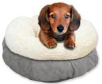 Afp lamswol donut bed grijs 45x4 cm, Dieren en Toebehoren, Hondenmanden, Verzenden, Nieuw, Pluche