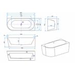 Half Vrijstaand Hoekbad BWS Danielle Rechts 170x78 Wit, Ophalen of Verzenden, Nieuw