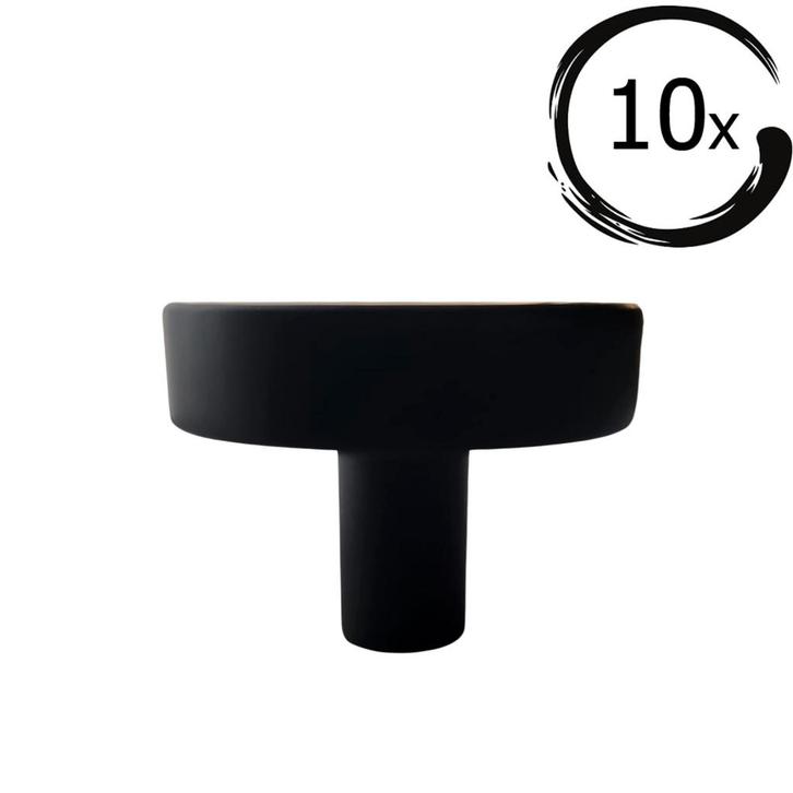 20X Deurknop Circle 40 mm Knop Rond Zwart, Huis en Inrichting, Krukjes, Nieuw, Verzenden