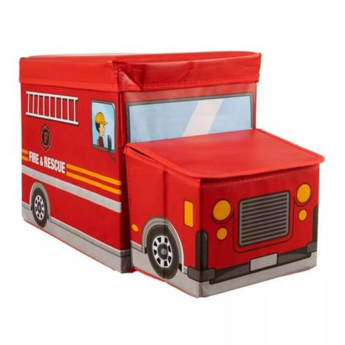 Kruzzel Speelgoedkist Brandweerwagen: Opbergen en Zitten..., Hobby en Vrije tijd, Gezelschapsspellen | Overige, Nieuw, Ophalen of Verzenden