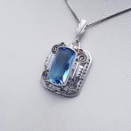 Zilver, Art Deco - Ketting met hanger