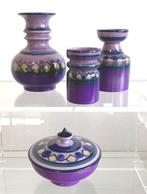 Flora Gouda Holland - Vaas (4) - Lila - Aardewerk - Vintage, Antiek en Kunst