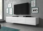 TV-Meubel Hoogglans Wit - Hangend of staand - 200x32x43 cm, Huis en Inrichting, Kasten | Televisiemeubels, Nieuw, 150 tot 200 cm