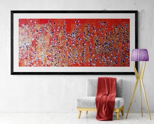Myriam Carbonnier - Poésie du rouge et des fleurs XXL, Antiek en Kunst, Kunst | Schilderijen | Modern