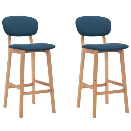 vidaXL Barkrukken 2 st stof blauw, Huis en Inrichting, Barkrukken, Nieuw, Verzenden
