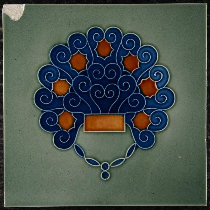 Jugendstil Tegel - Sächsische Ofen und Schamottenwarenfabrik, Antiek en Kunst, Antiek | Glas en Kristal