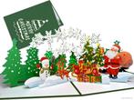 Fraaie 3D Kerstkaart Kerstman met rendieren, Diversen, Verzenden, Nieuw