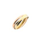 Tricolor gouden trinity ring (witgoud, roségoud), Sieraden, Tassen en Uiterlijk, Ringen, Gebruikt, Overige kleuren, Ophalen of Verzenden