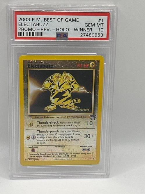 Pokémon - 1 Graded card - Promo Electabuzz WINNER Best of, Hobby en Vrije tijd, Verzamelkaartspellen | Pokémon