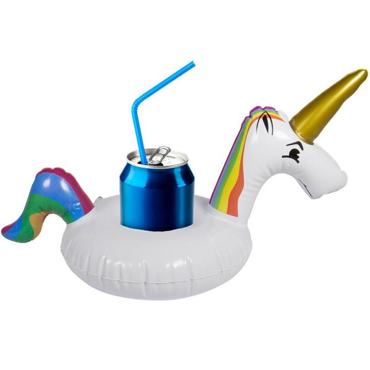 Opblaas Unicorn Bekerhouder 37cm, Hobby en Vrije tijd, Feestartikelen, Nieuw, Verzenden
