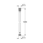 Doucheslang Grohe Silverflex Twistfree 125 cm Hard Graphite, Doe-het-zelf en Verbouw, Sanitair, Ophalen of Verzenden, Nieuw