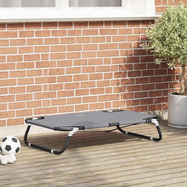 vidaXL Hondenbed Lichtgrijs m Oxford Stof en Staal, Dieren en Toebehoren, Honden-accessoires, Nieuw, Verzenden