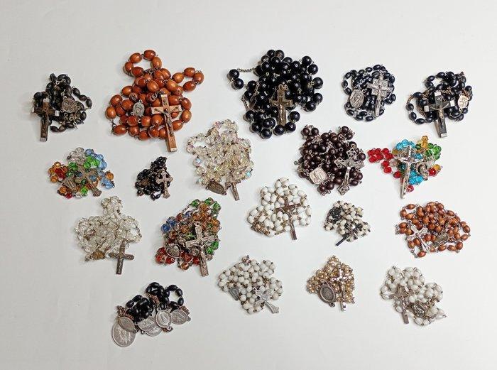 Rozenkrans (19) - Zilver, koper, geplateerd zilver, glas -, Antiek en Kunst, Antiek | Boeken en Bijbels