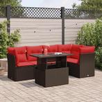 vidaXL 6-delige Loungeset met kussens poly rattan acacia, Tuin en Terras, Tuinsets en Loungesets, Verzenden, Nieuw, Rotan, Loungeset