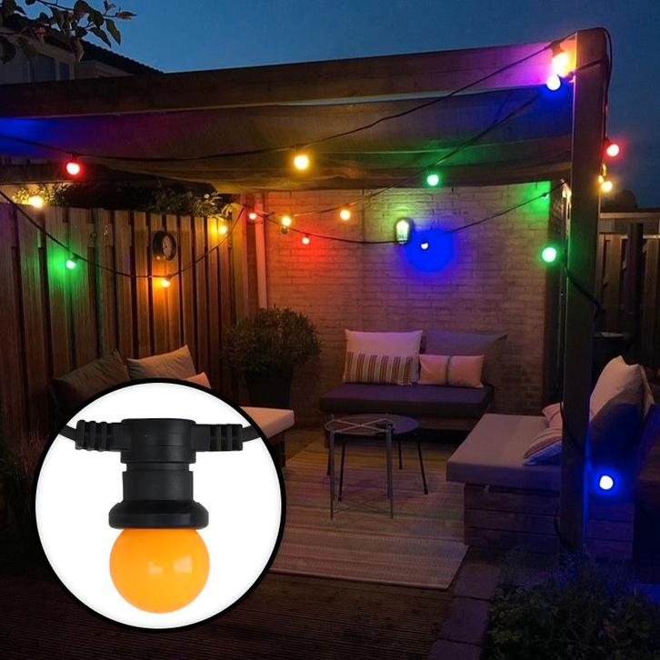 10m prikkabel inclusief 10 gekleurde lampjes, Tuin en Terras, Buitenverlichting, Nieuw, Ophalen of Verzenden