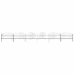vidaXL Tuinhek met speren bovenkant (1-1,25)x10,2 m staal, Verzenden, Nieuw, IJzer, 1 tot 2 meter