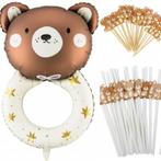 51-delige set Beer met ballon, cupcake toppers en rietjes, Hobby en Vrije tijd, Feestartikelen, Verzenden, Nieuw, Versiering, Geboorte of Huwelijk