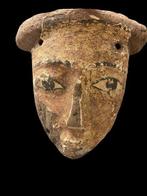 Oud-Egyptisch Hout Mummie masker - 24 cm, Verzamelen, Mineralen en Fossielen