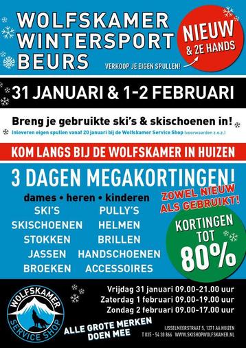 31 JAN, 1-2 FEB WINTERSPORT LEEGVERKOOP KORTINGEN TOT 80% beschikbaar voor biedingen