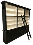 Boekenkast zwart met trap Reewijk 300cm