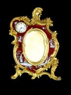 Rare - Fotolijst - Brons, Emaille - met horloge, Antiek en Kunst