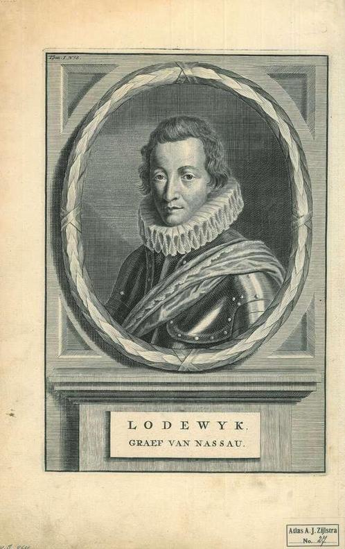 Portrait of Louis of Nassau, Antiek en Kunst, Kunst | Etsen en Gravures