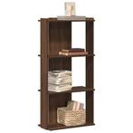 vidaXL Boekenkast 3-laags 60x30x120 cm bewerkt hout bruin, Huis en Inrichting, Kasten | Boekenkasten, Verzenden, Nieuw, Overige houtsoorten