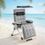 Ligstoel Cloud II met zonnekap, opvouwbaar - lichtgrijs, Set, Verzenden, Nieuw