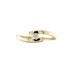 Gouden slagring met zirkonia 14 krt, Sieraden, Tassen en Uiterlijk, Ringen, Verzenden, Zo goed als nieuw, Wit, Goud