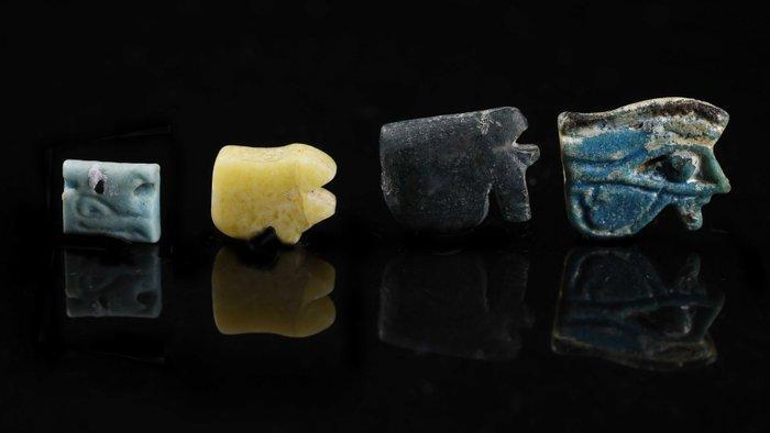 Oud-Egypte vier Udjat-medaillons - 1.7 cm, Sieraden, Tassen en Uiterlijk, Antieke sieraden