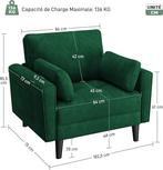 2dekans | Yaheetech Moderne Woonkamerfauteuil met, Huis en Inrichting, Fauteuils, Ophalen of Verzenden, Zo goed als nieuw