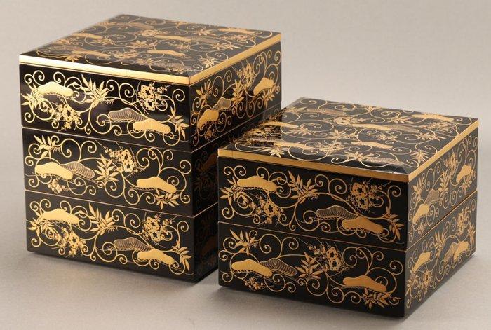 antique wooden Jubako - Doos - Verfijnde antieke houten, Antiek en Kunst, Antiek | Overige Antiek