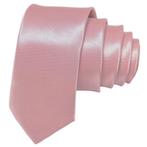 Fako Fashion - Skinny Stropdas - Effen - 145cm - Oud Roze, Verzenden, Nieuw