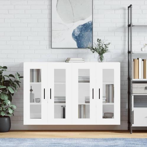 vidaXL Hangkasten 2 st bewerkt hout wit, Huis en Inrichting, Kasten | Buffetkasten, Nieuw, Overige houtsoorten, Verzenden