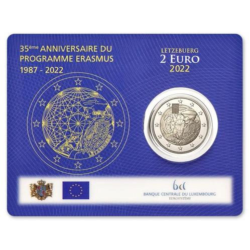 Luxemburg 2 Euro Erasmus 2022 BU Coincard, Postzegels en Munten, Munten | Europa | Euromunten, Verzenden