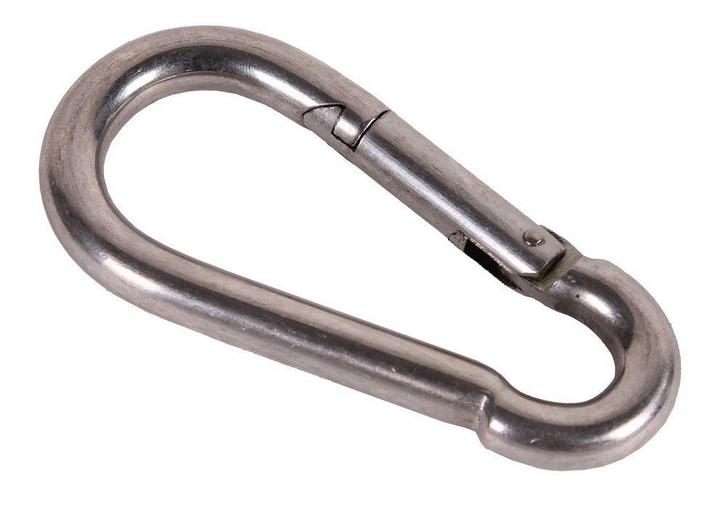 Karabijnhaak 8 x 80mm RVS, Doe-het-zelf en Verbouw, Lieren en Takels, Nieuw, Verzenden