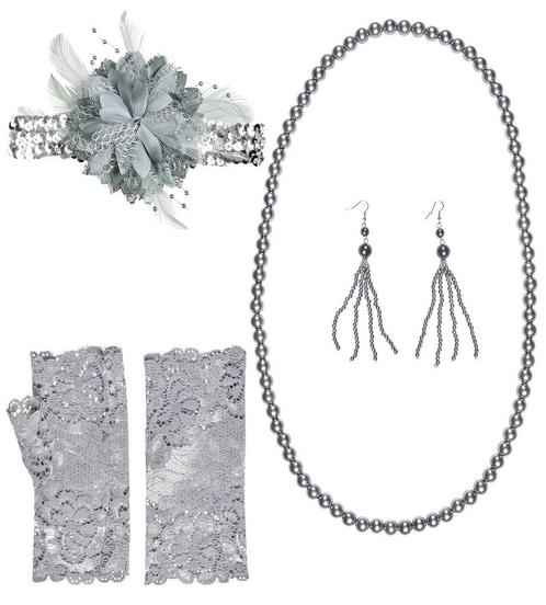 Roaring Twenties 20S Accessoireset 4 delig, Hobby en Vrije tijd, Feestartikelen, Nieuw, Verzenden
