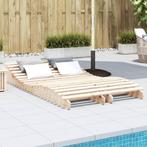 vidaXL Ligbedden 2 st 205x60x31,5 cm massief grenenhout, Tuin en Terras, Verzenden, Nieuw
