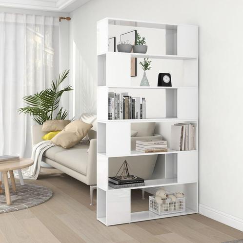 vidaXL Boekenkast/kamerscherm 100x24x188 cm hoogglans wit, Huis en Inrichting, Kasten | Boekenkasten, Minder dan 25 cm, Nieuw