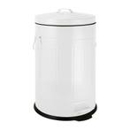 Pedaalemmer retro look - wit - 12 liter, Verzenden, Nieuw