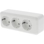 Q-LINK - Wandcontactdoos - Opbouw - 3-voudig Stopcontact -, Tuin en Terras, Kunststof, Overige typen, Nieuw, Ophalen of Verzenden