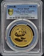 Gouden China Panda 1 oz 2000 PCGS MS69 Frosted, Postzegels en Munten, Munten | Azië, Goud, Oost-Azië, Losse munt, Verzenden