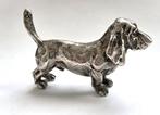 Beeldje, Basset hound - 4.3 cm - .800 zilver