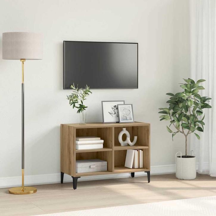 vidaXL TV-kast Bruin 69.5 x 30 x 50 cm Bewerkt hout, Huis en Inrichting, Kasten | Televisiemeubels, Nieuw, Minder dan 50 cm, Overige houtsoorten