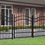 vidaXL Poort met spijlpunten 103x150 cm gepoedercoat staal, Verzenden, Nieuw