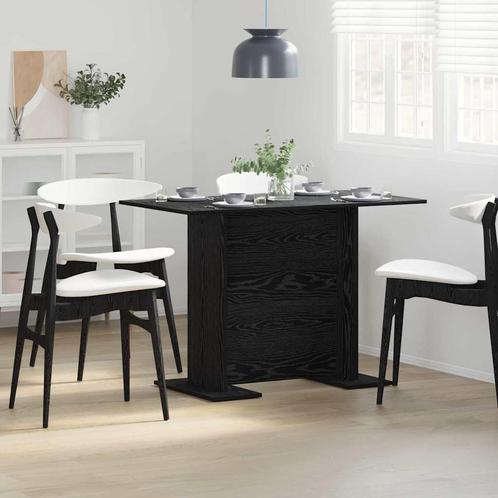 vidaXL Eettafel Zwart eiken 110 x 60 x 75 cm Bewerkt hout, Huis en Inrichting, Tafels | Eettafels, Nieuw, Verzenden